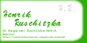henrik ruschitzka business card
